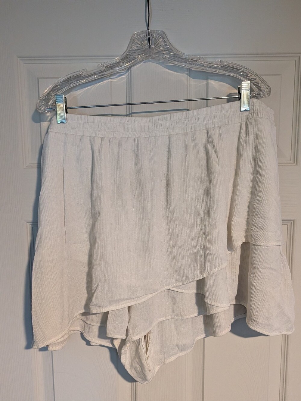 White Ruffled Skort